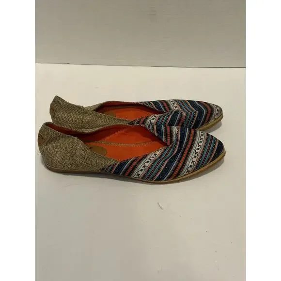 Randa Shoes Womens Size 10 Multicolor Aztec Canvas Flats Slip On Comfort Loafer - Picture 4 of 8
